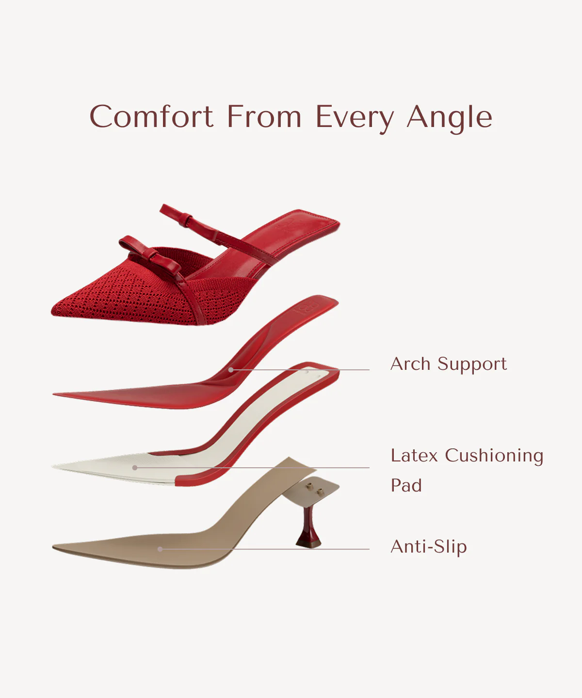 Bowtention Pointed Toe Heeled Mule - Image 45