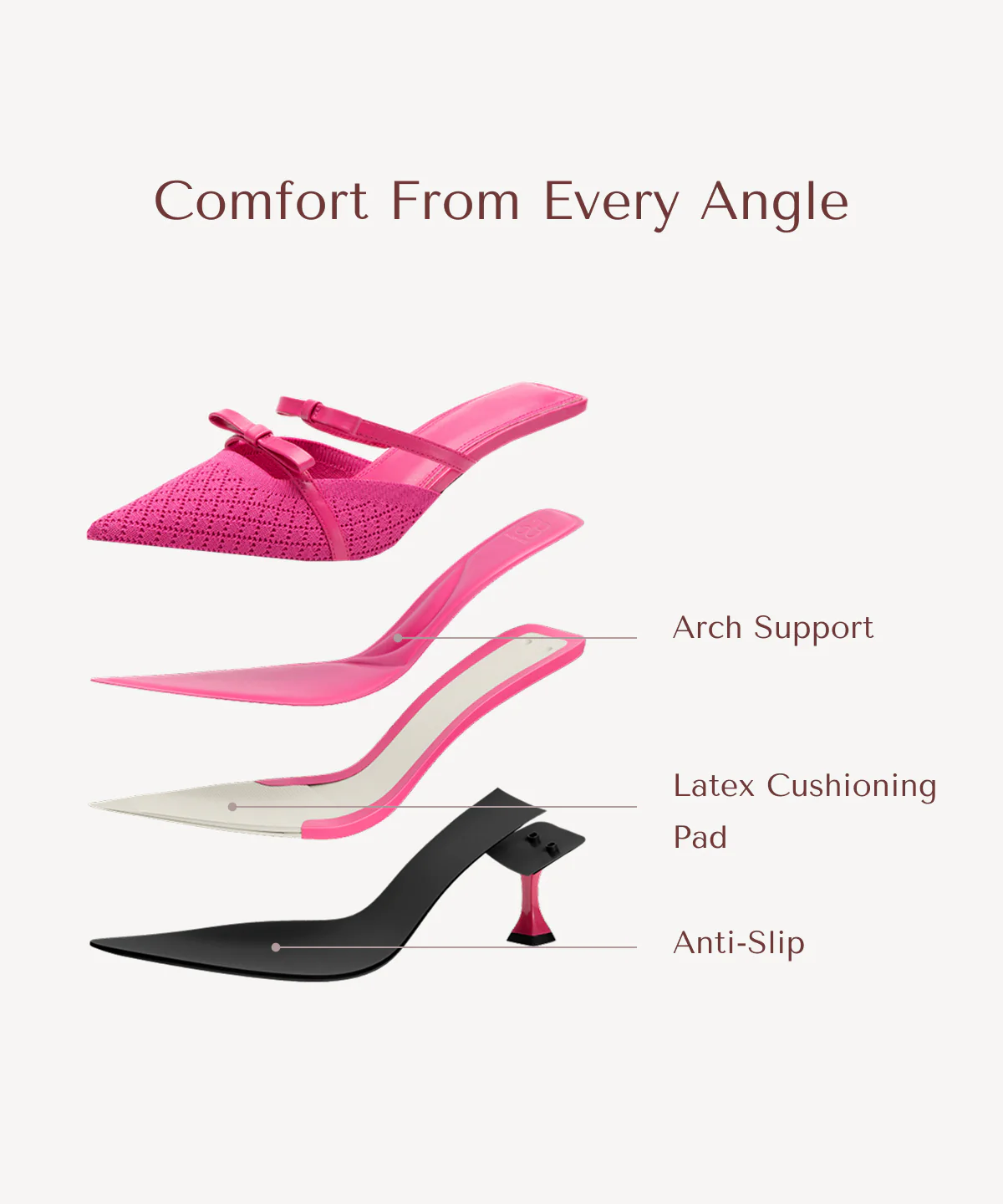 Bowtention Pointed Toe Heeled Mule - Image 31