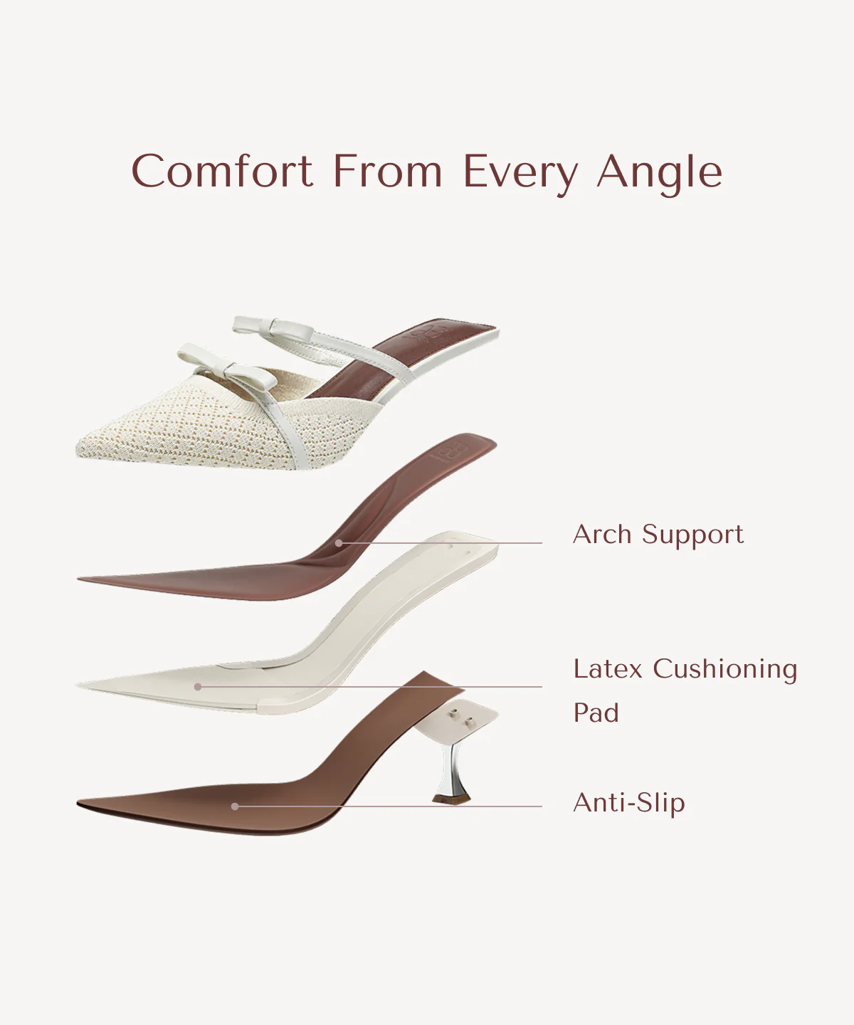 Bowtention Pointed Toe Heeled Mule - Image 38