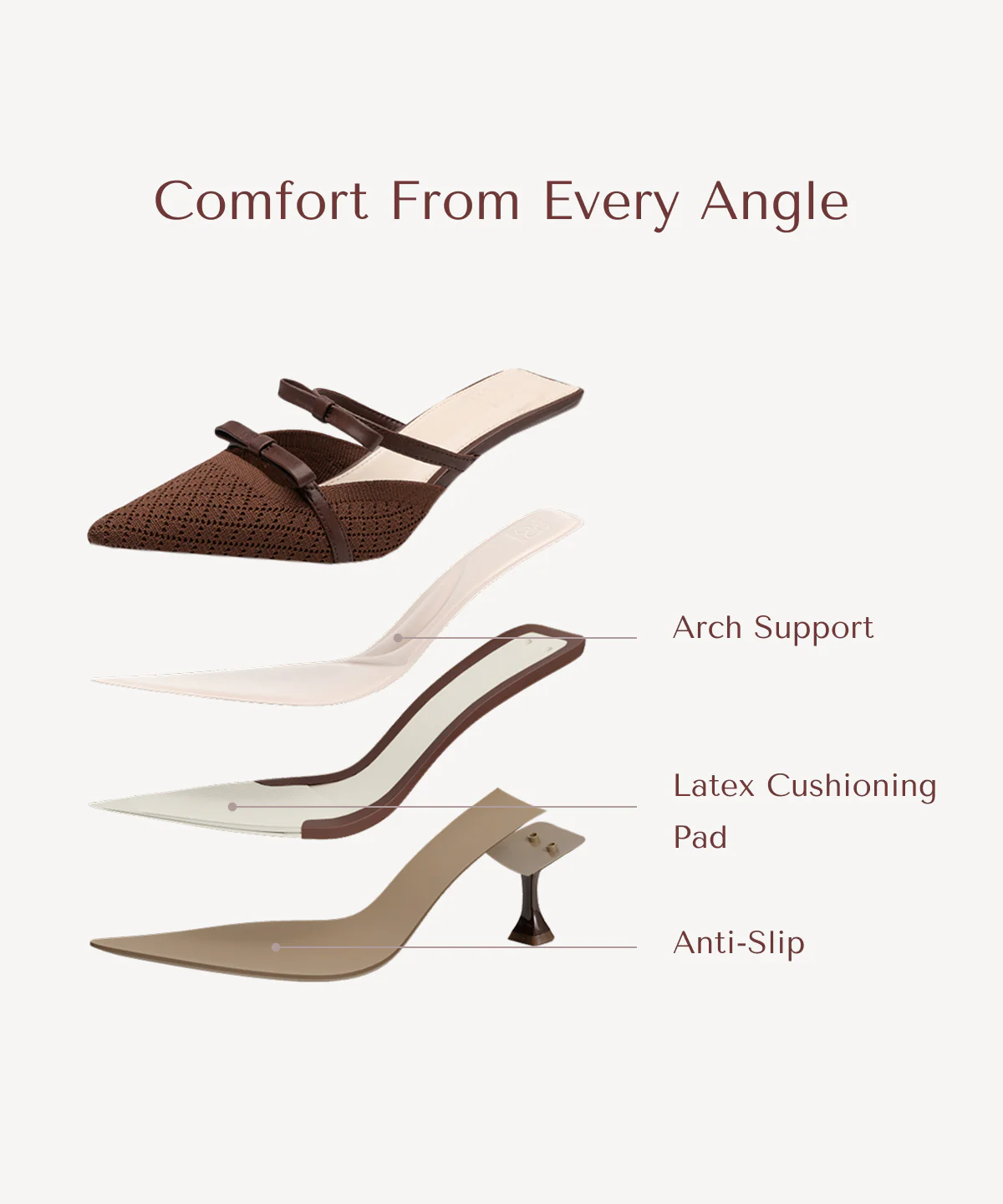 Bowtention Pointed Toe Heeled Mule - Image 17