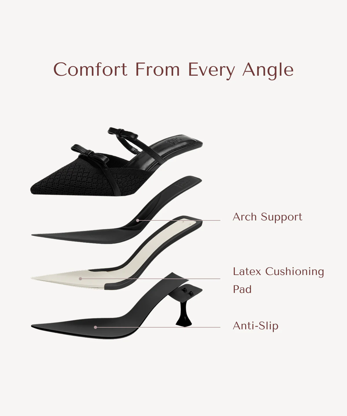 Bowtention Pointed Toe Heeled Mule - Image 10