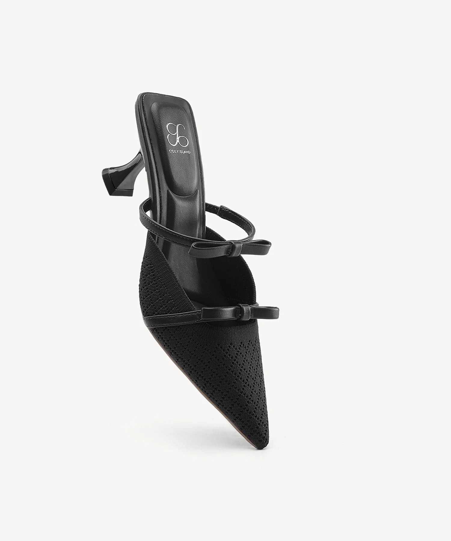 Bowtention Pointed Toe Heeled Mule - Image 11