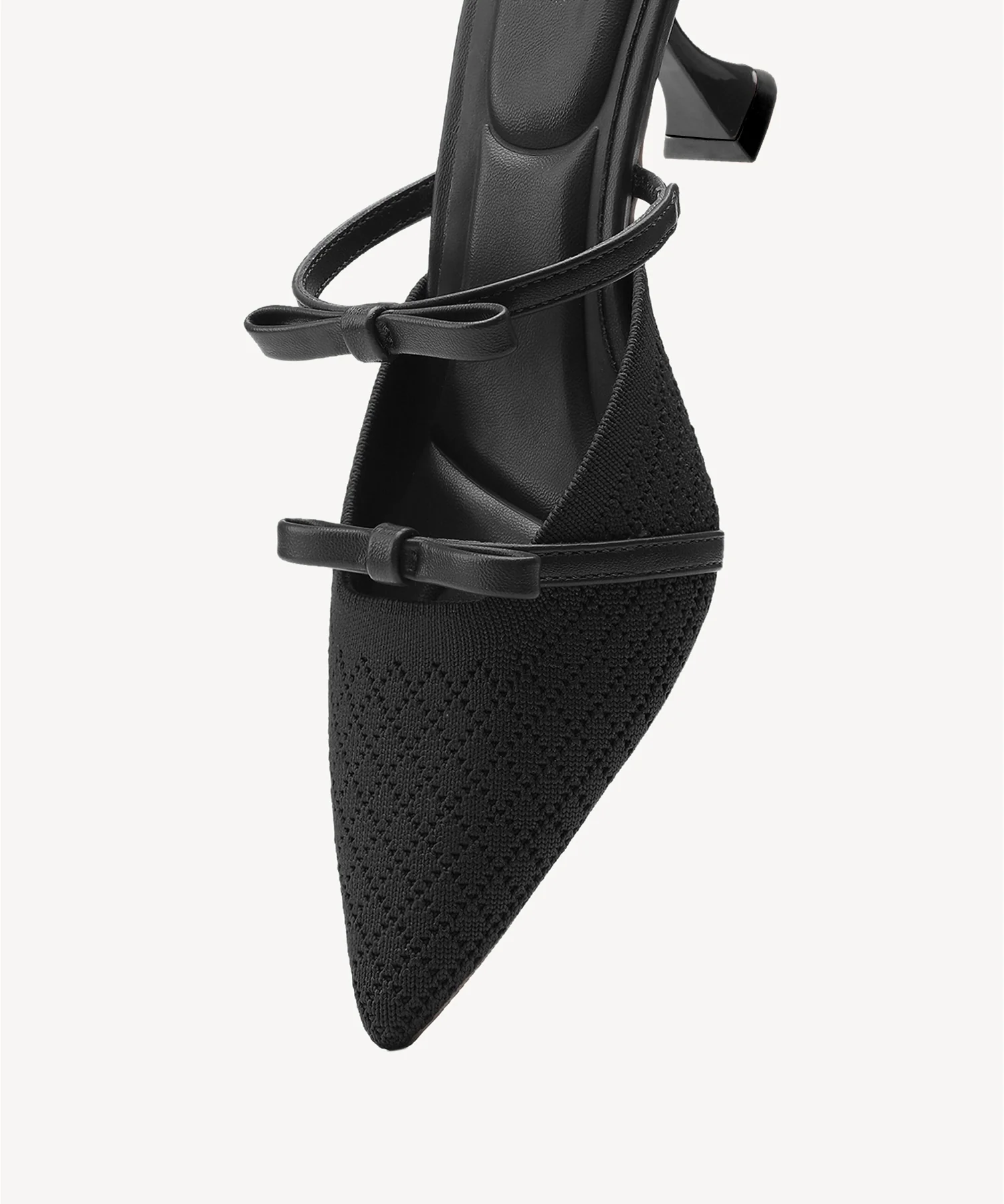 Bowtention Pointed Toe Heeled Mule - Image 12