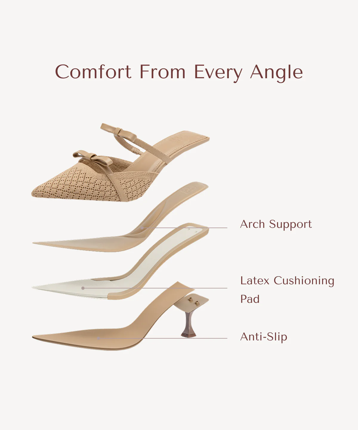 Bowtention Pointed Toe Heeled Mule - Image 3