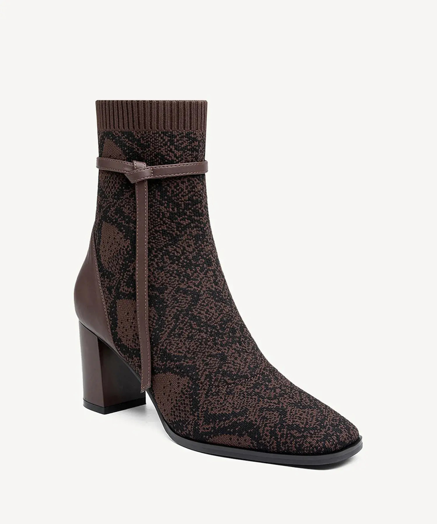 AmberGlow Square Toe Heeled Ankle Boot - Image 21