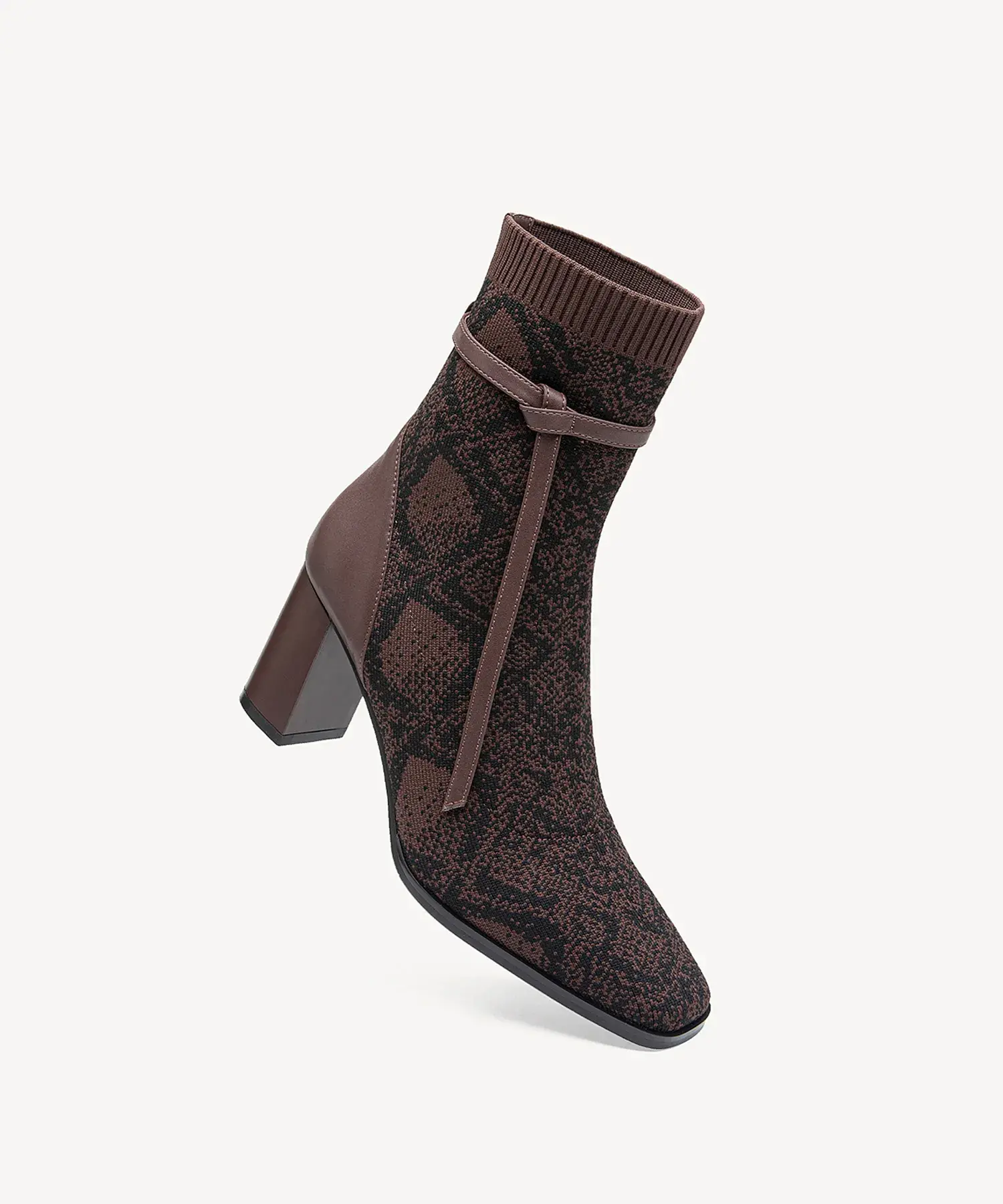 AmberGlow Square Toe Heeled Ankle Boot - Image 23