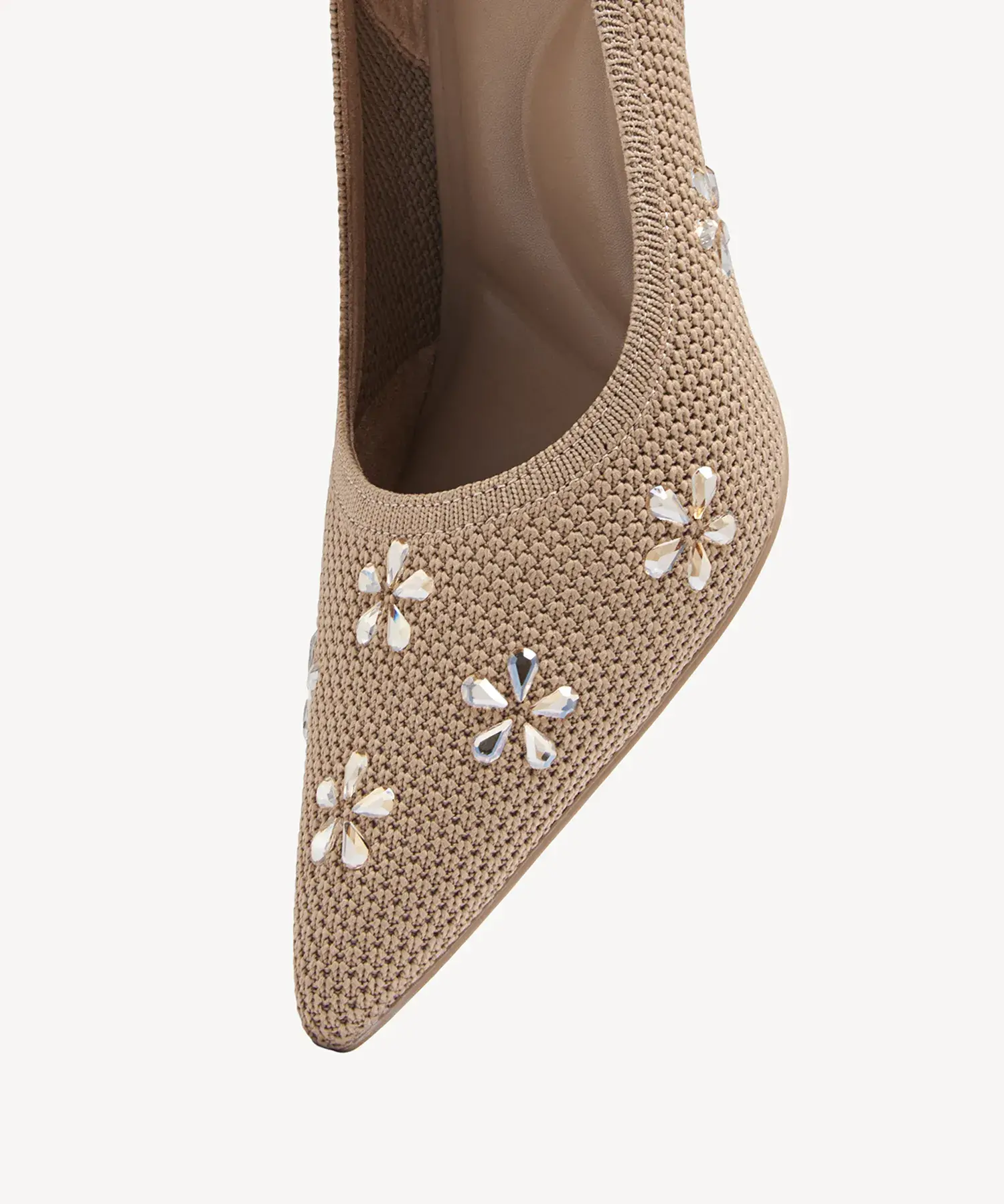 Crystal Flower Pointed Toe Heeled Pump - Image 4