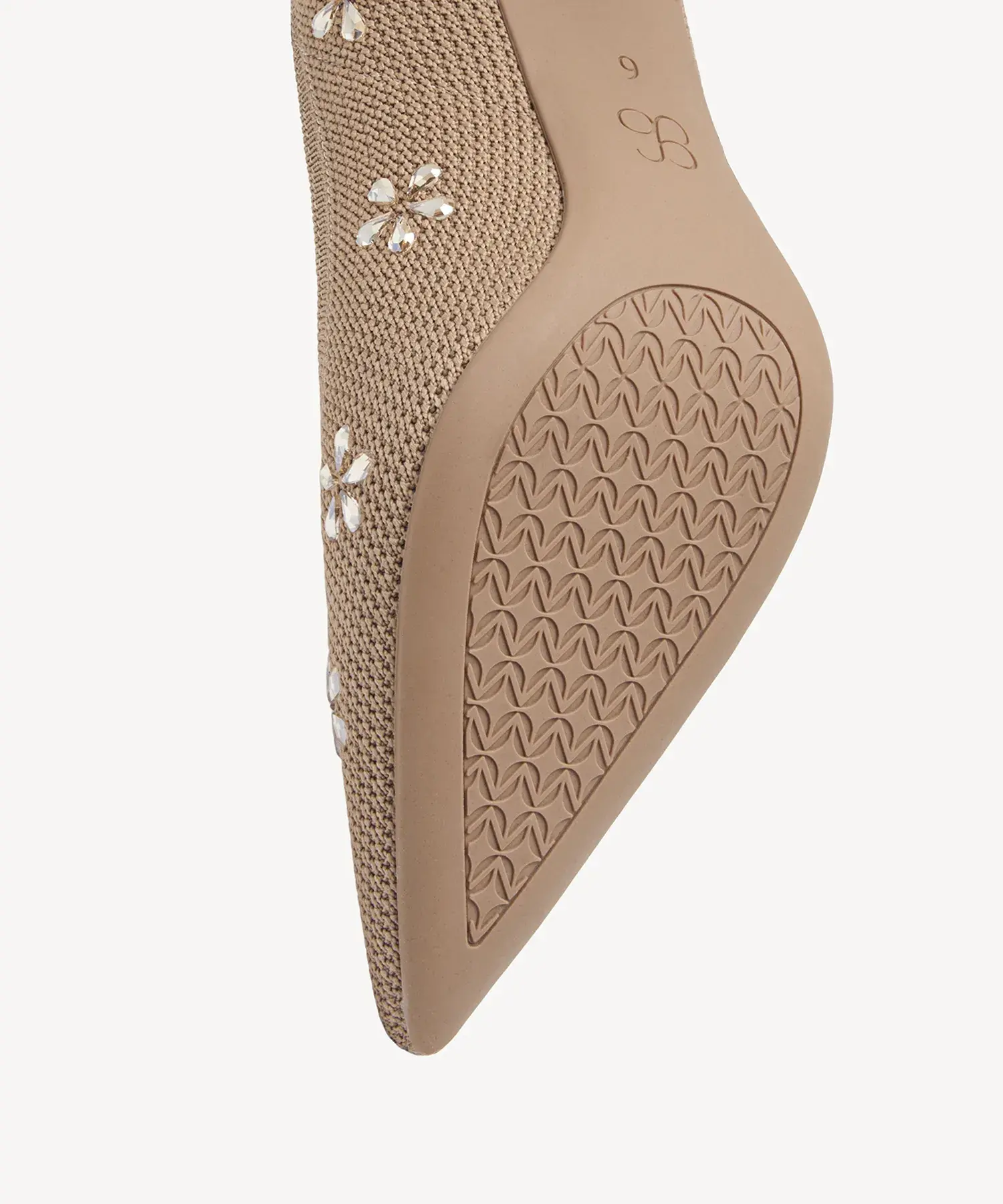 Crystal Flower Pointed Toe Heeled Pump - Image 6