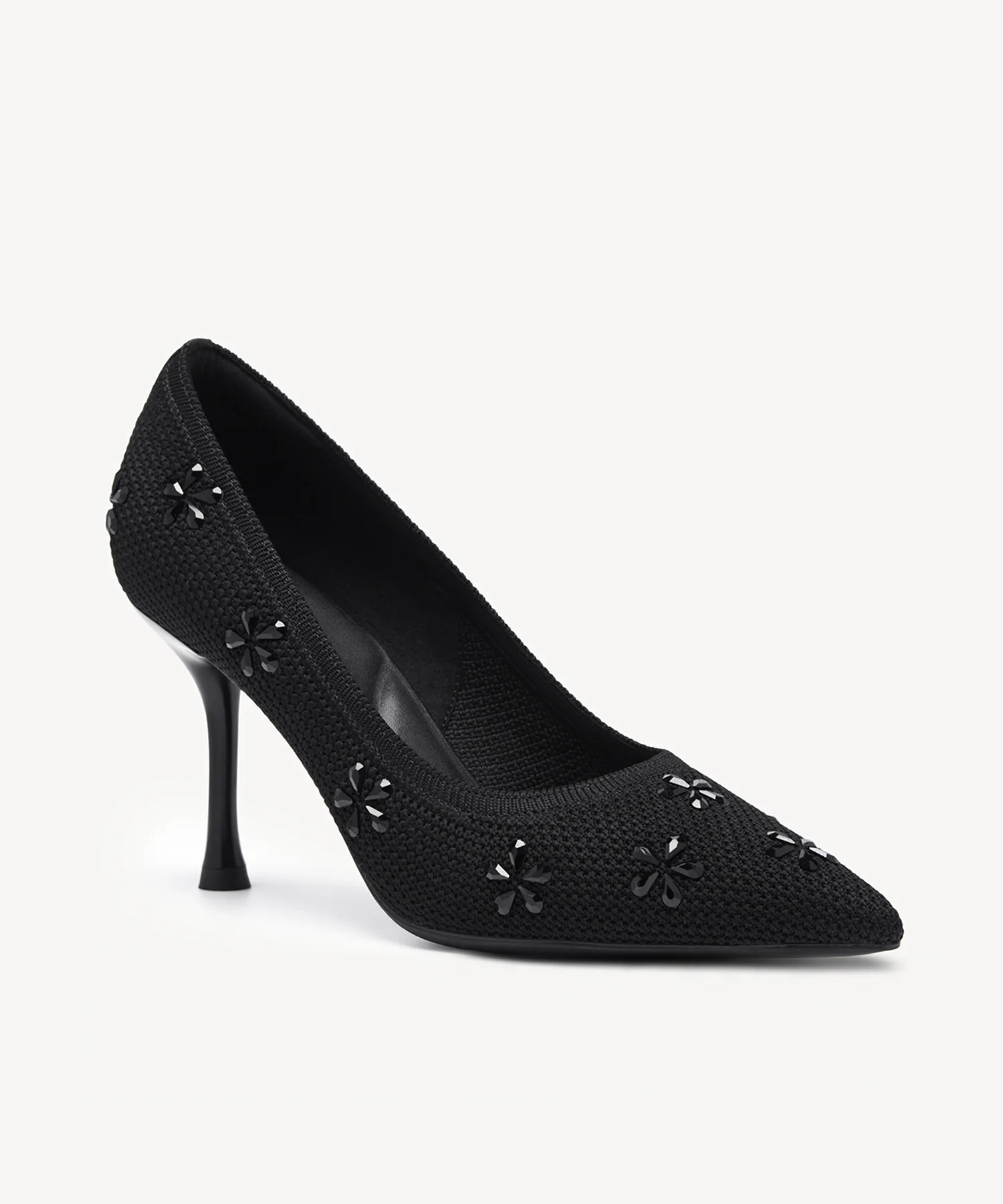 Crystal Flower Pointed Toe Heeled Pump - Image 7