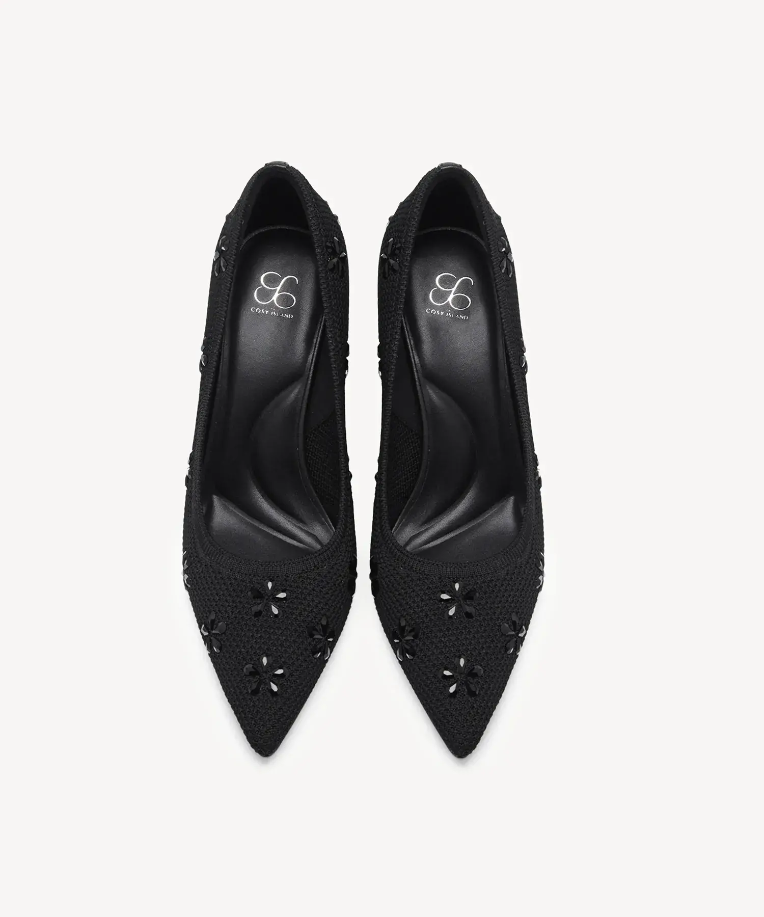 Crystal Flower Pointed Toe Heeled Pump - Image 8