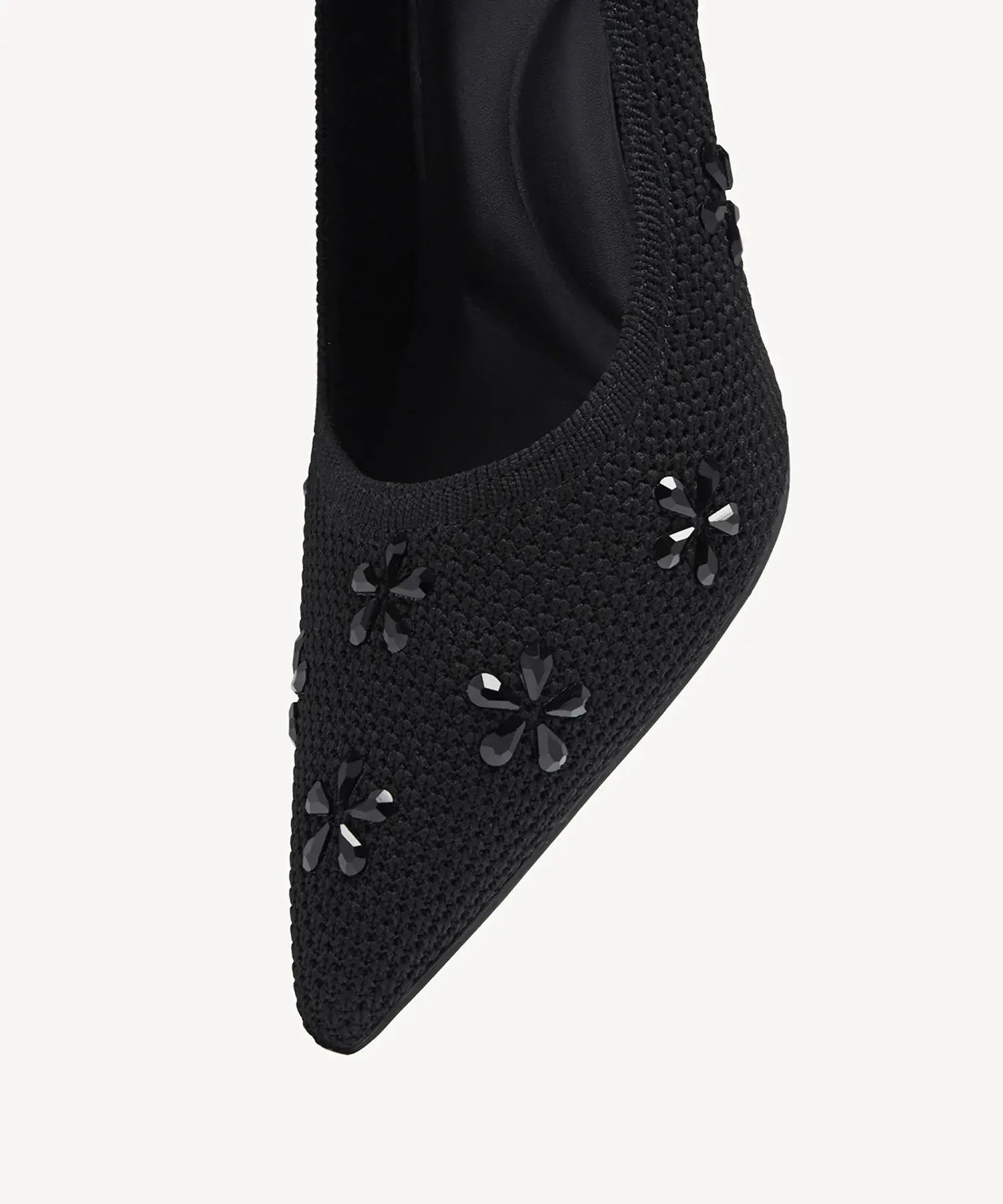 Crystal Flower Pointed Toe Heeled Pump - Image 10