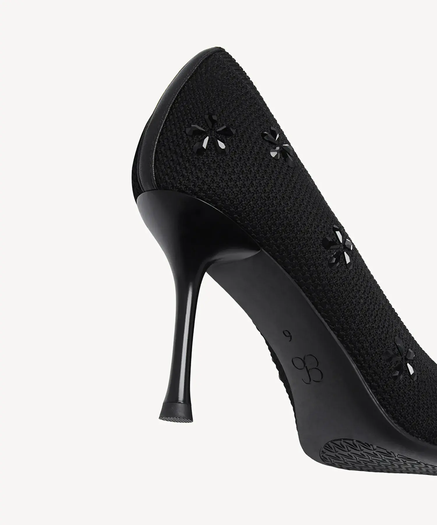 Crystal Flower Pointed Toe Heeled Pump - Image 11