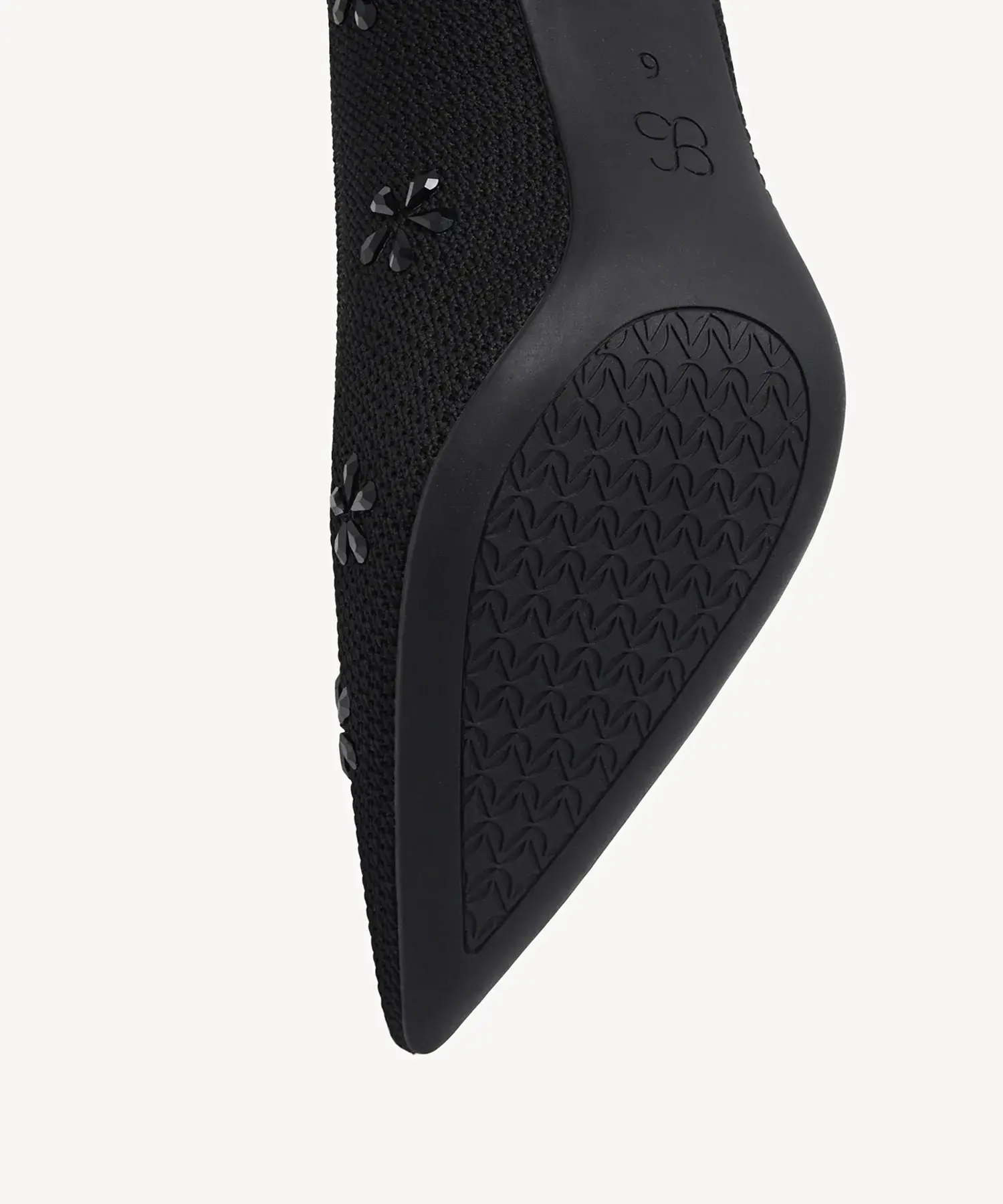 Crystal Flower Pointed Toe Heeled Pump - Image 12