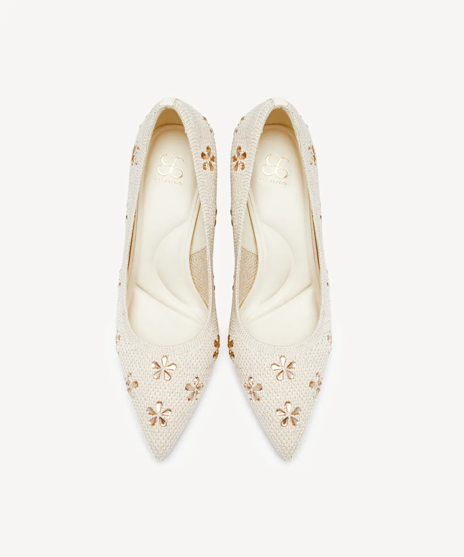 Crystal Flower Pointed Toe Heeled Pump - Image 14