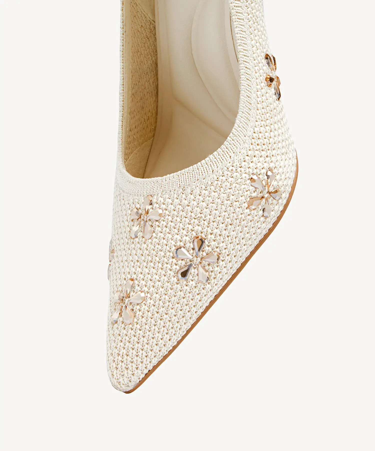 Crystal Flower Pointed Toe Heeled Pump - Image 16