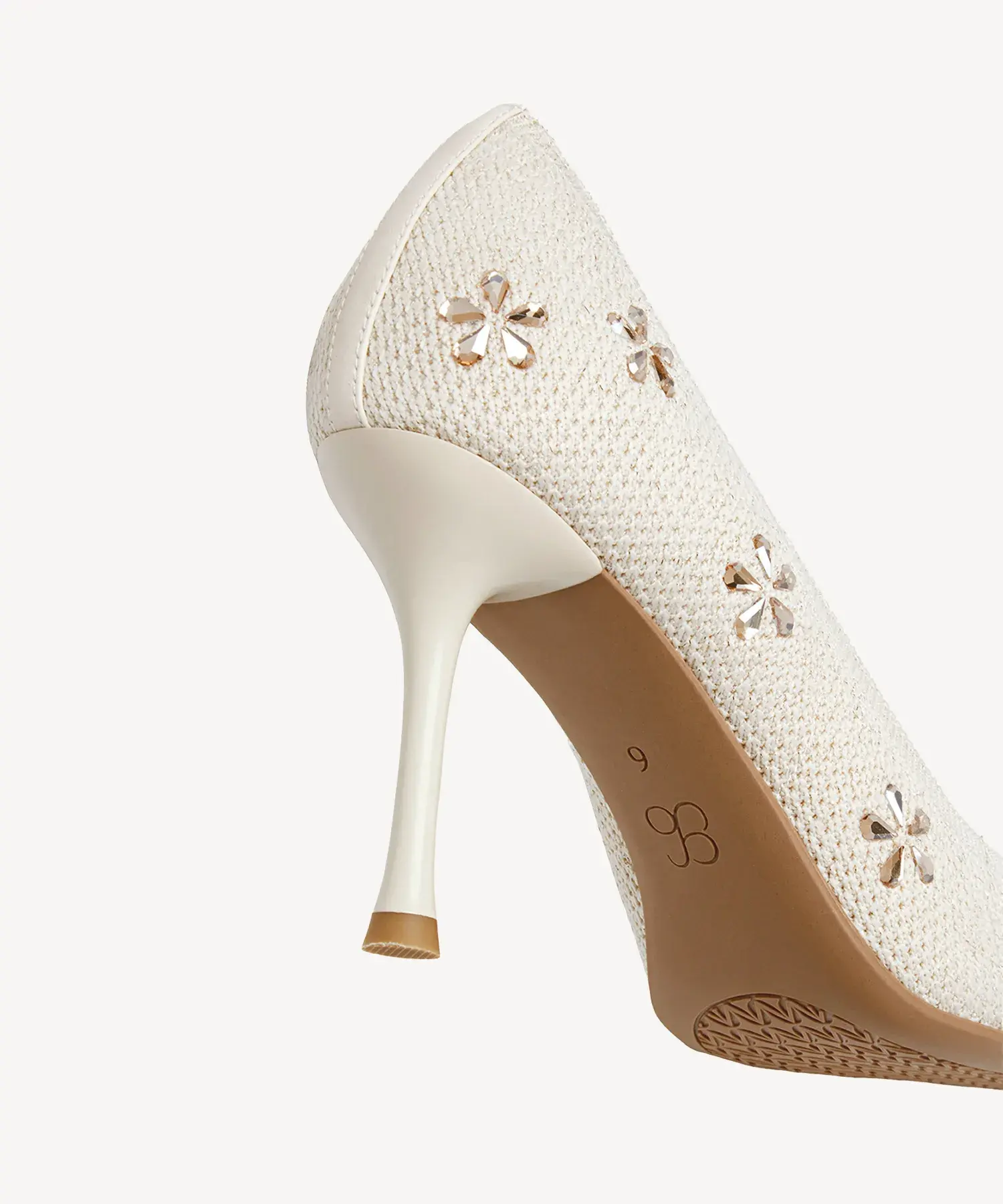 Crystal Flower Pointed Toe Heeled Pump - Image 17