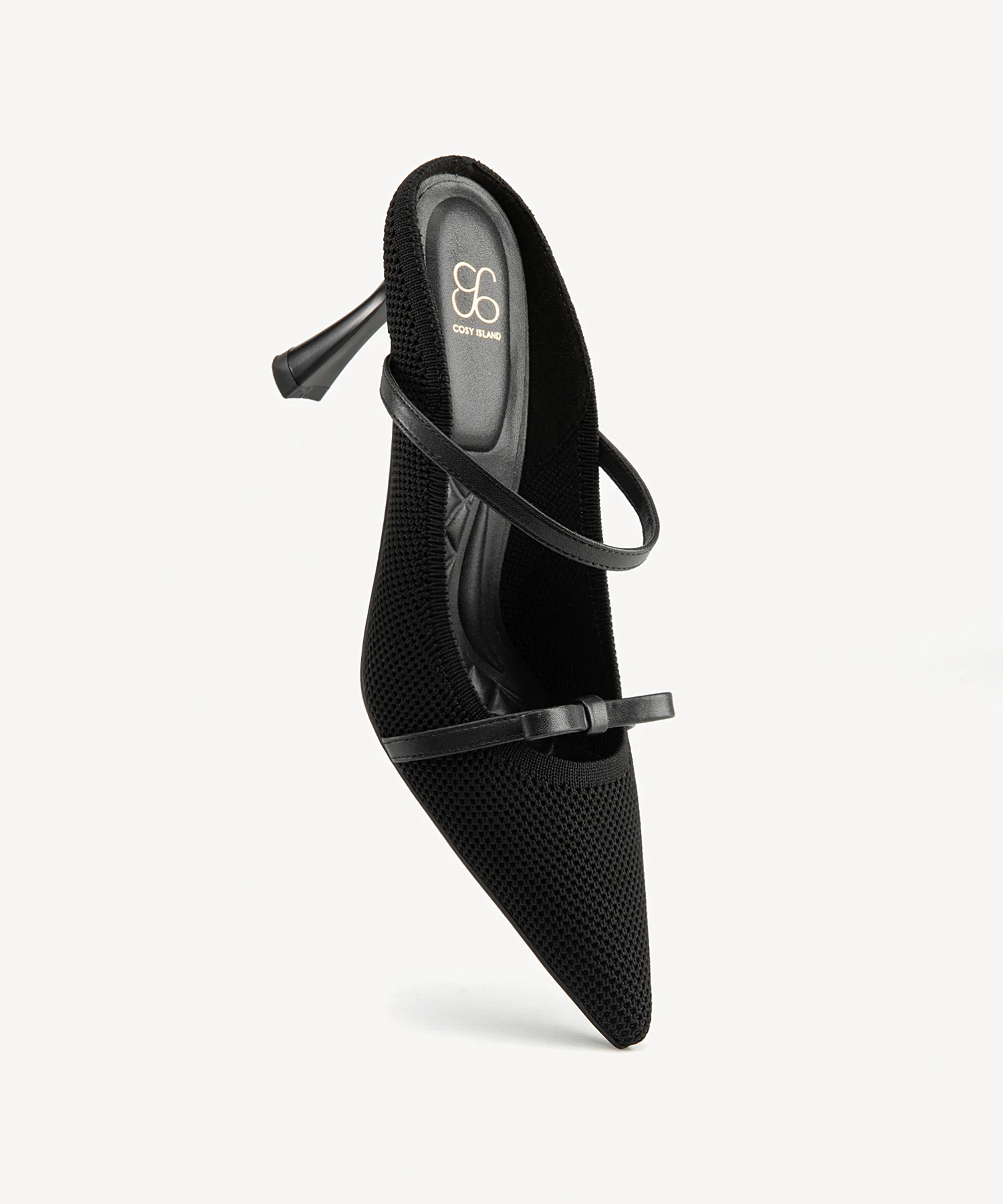 Elegant Bow Pointed Toe Heeled Mule - Image 8