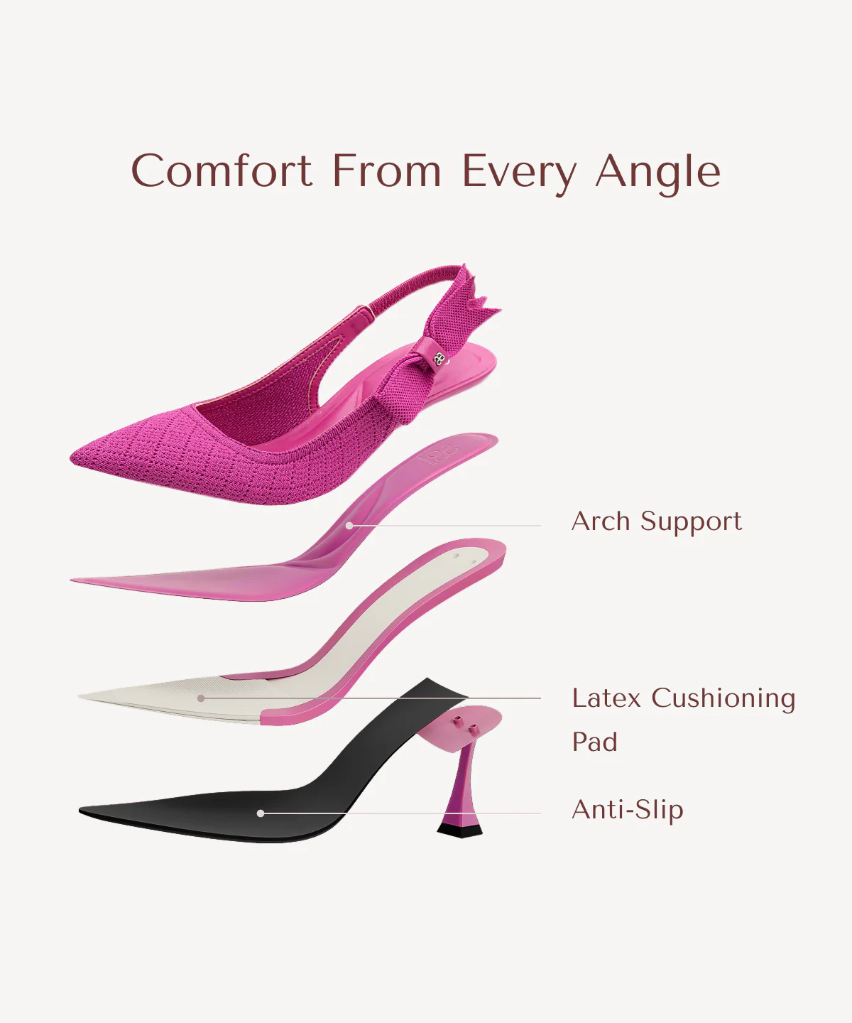 EverLush Bowknot Pointed Toe Heeled Slingback - Image 33