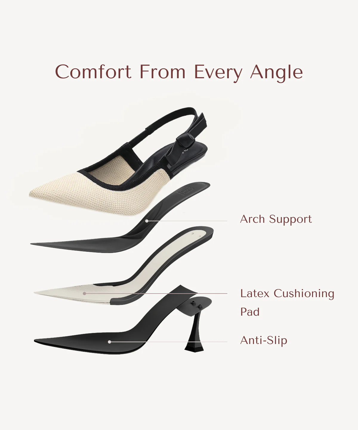 EverLush Bowknot Pointed Toe Heeled Slingback - Image 61