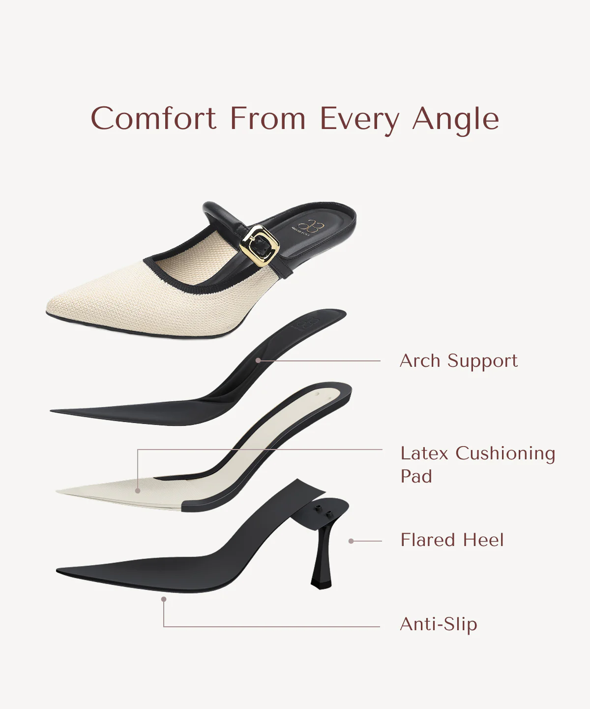 GraceLithe Pointed Toe Heeled Mule - Image 90