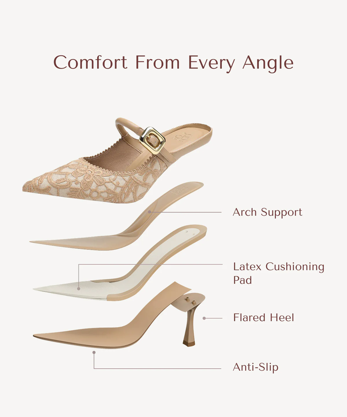 GraceLithe Pointed Toe Heeled Mule - Image 104