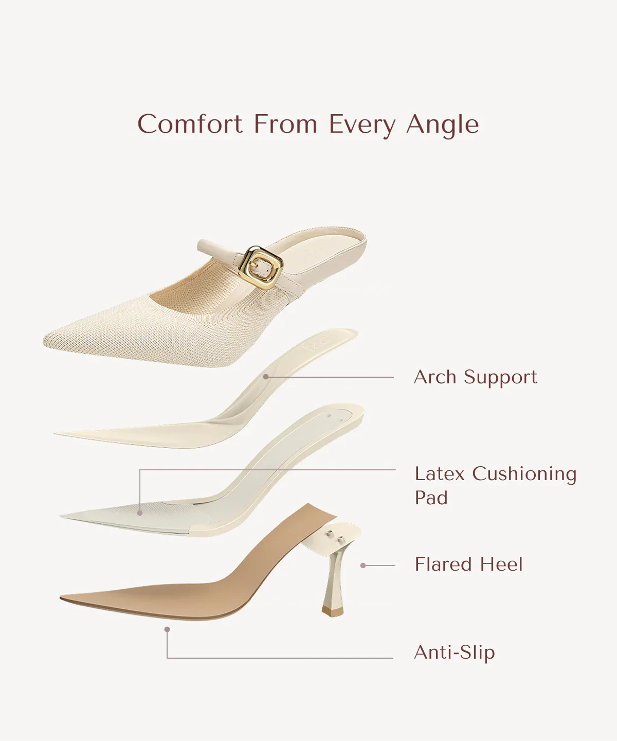 GraceLithe Pointed Toe Heeled Mule - Image 34