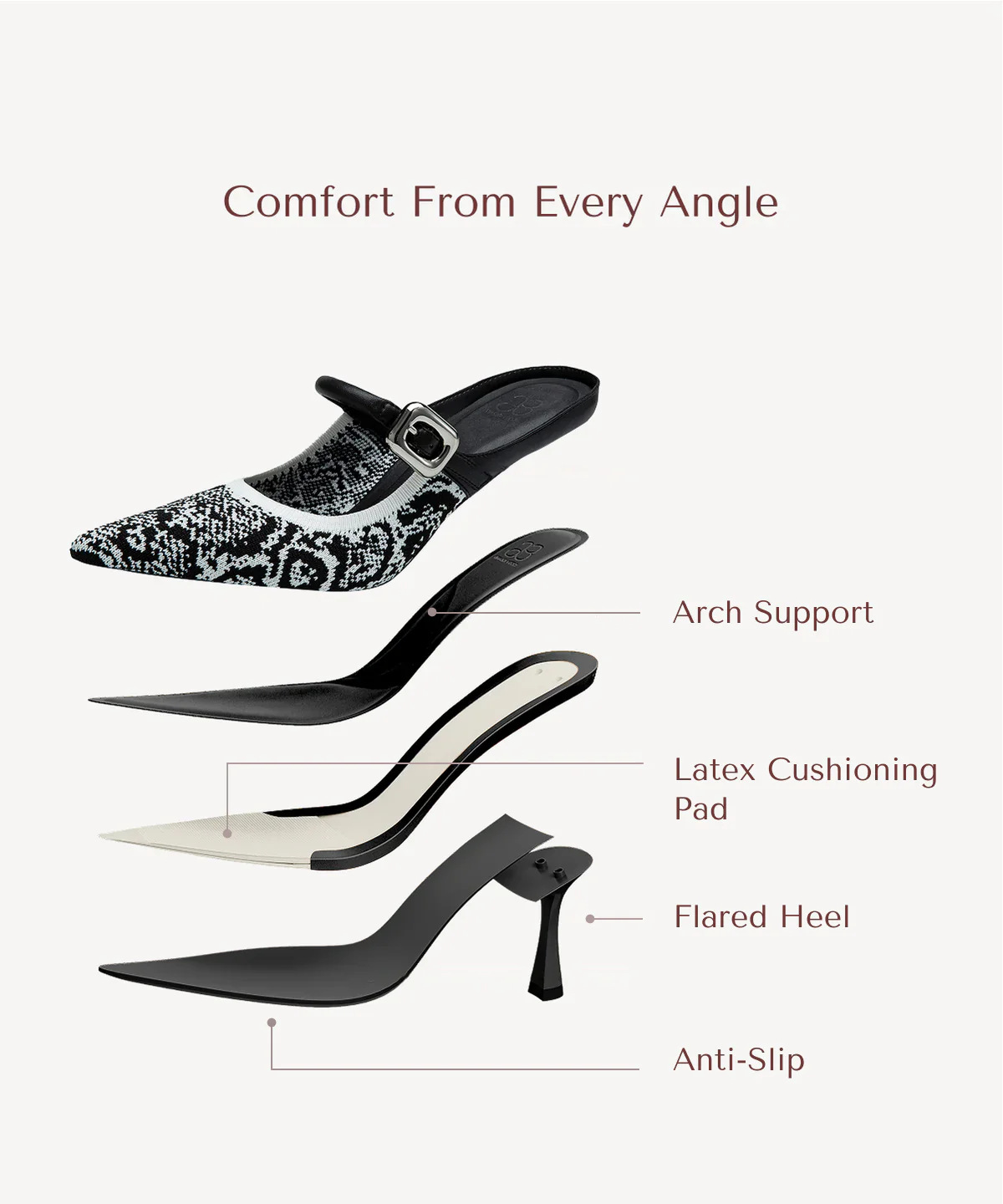 GraceLithe Pointed Toe Heeled Mule - Image 56