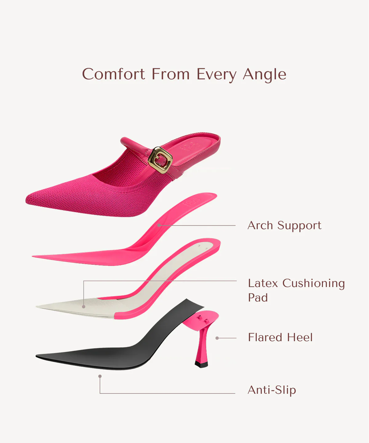 GraceLithe Pointed Toe Heeled Mule - Image 63