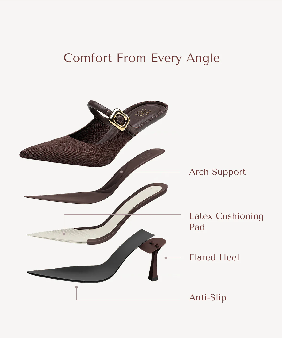 GraceLithe Pointed Toe Heeled Mule - Image 69