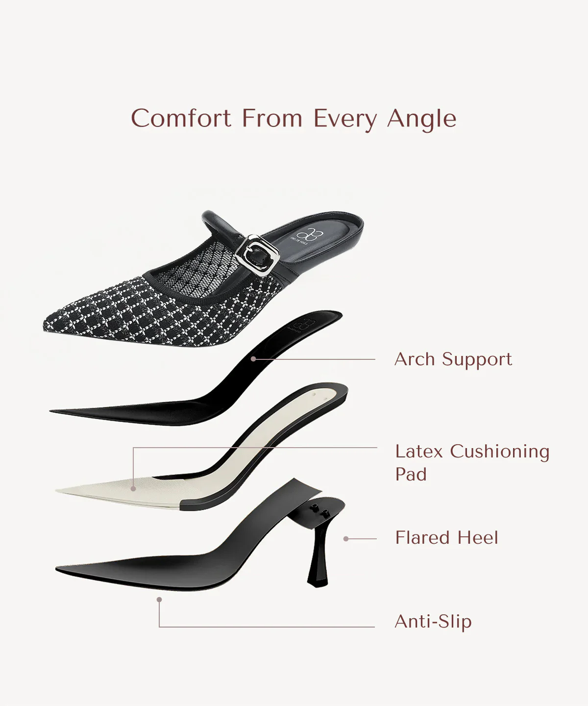 GraceLithe Pointed Toe Heeled Mule - Image 76