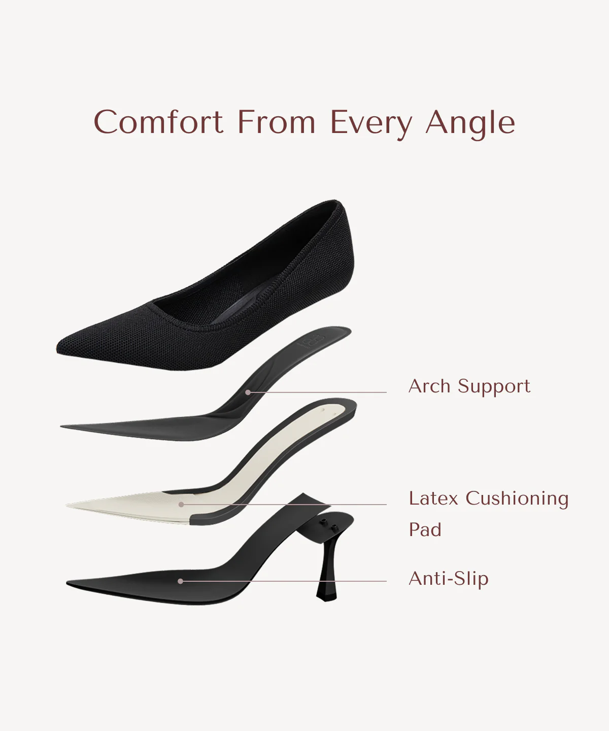 EternalPace Minimalist Stiletto Heeled Pump - Image 17