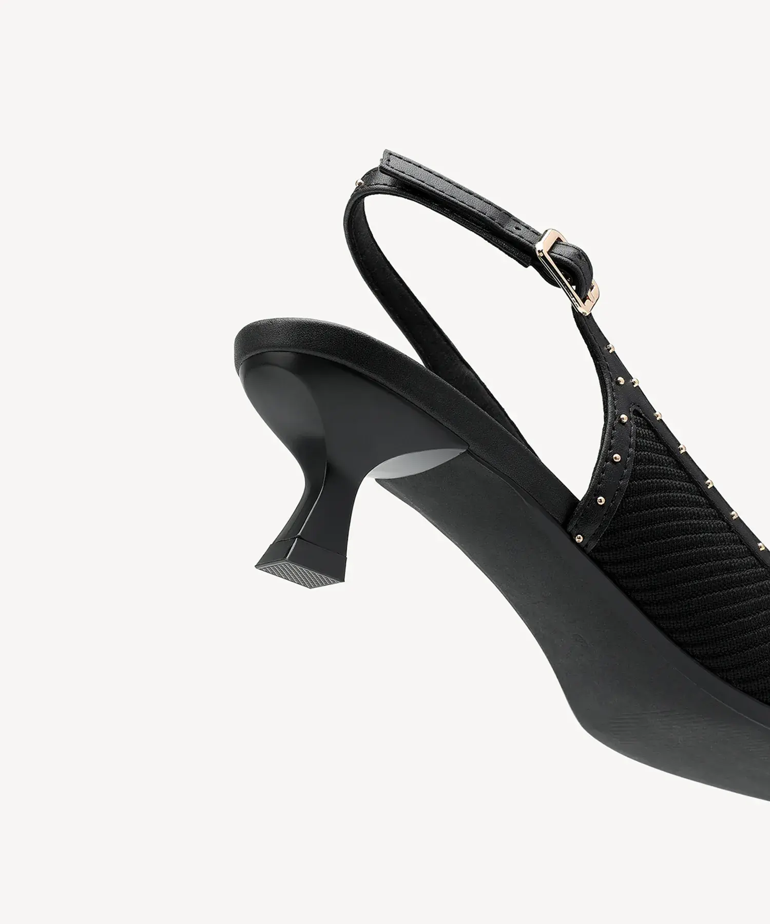 Stud-Trim Elegant Kitten Heeled Slingback - Image 11