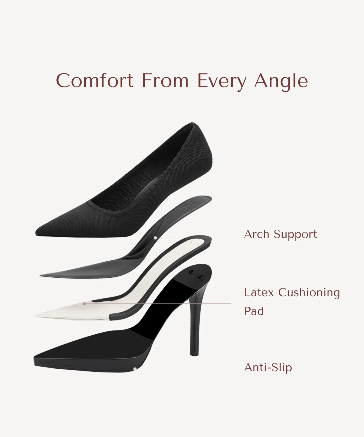 StyleFlex Pointed Toe Heeled Platform Pump - Image 17