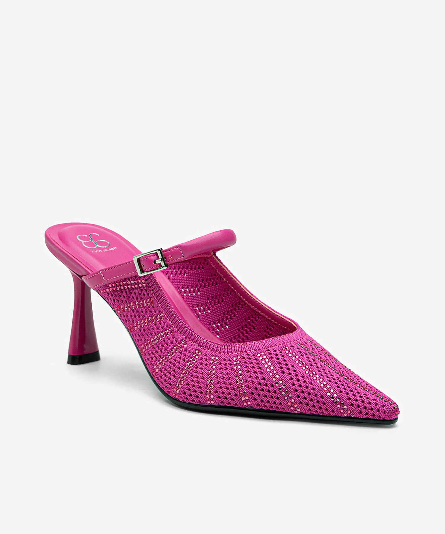 Twinkling Knit Pointed Toe Heeled Mule - Image 13