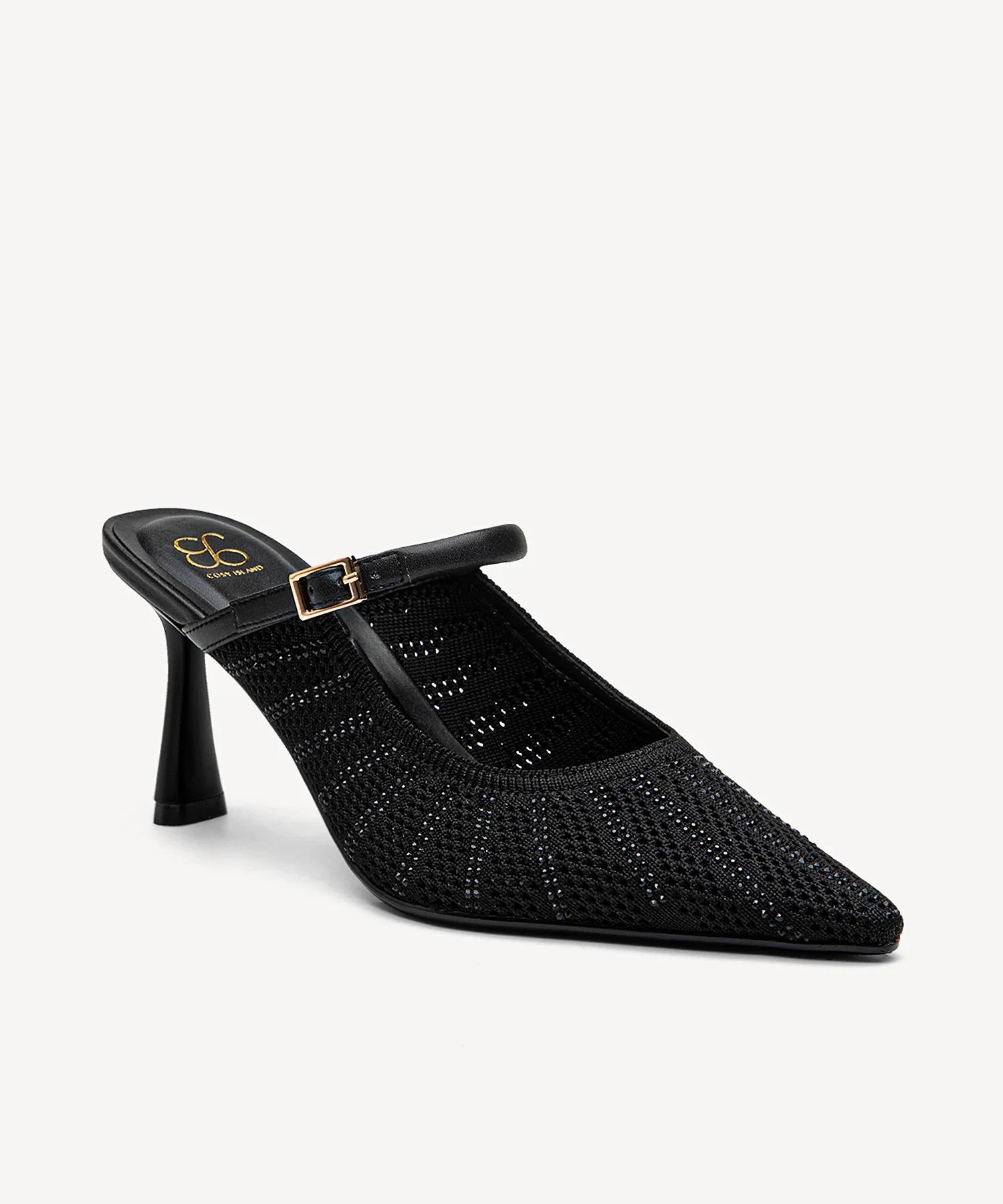 Twinkling Knit Pointed Toe Heeled Mule - Image 7